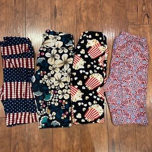LuLaRoe one Size Leggings Lot of 4